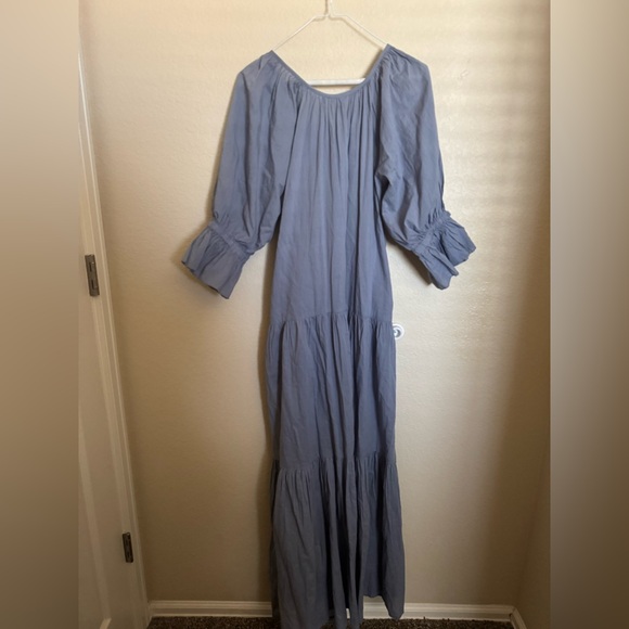 Daughters of India Sahana Flowy Maxi Dress Sz Large in Blue - Picture 7 of 8